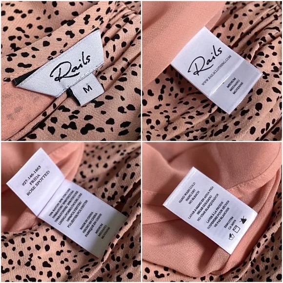 🐆 Rails, Frida Dusty Rose Spotted High-Low Dress